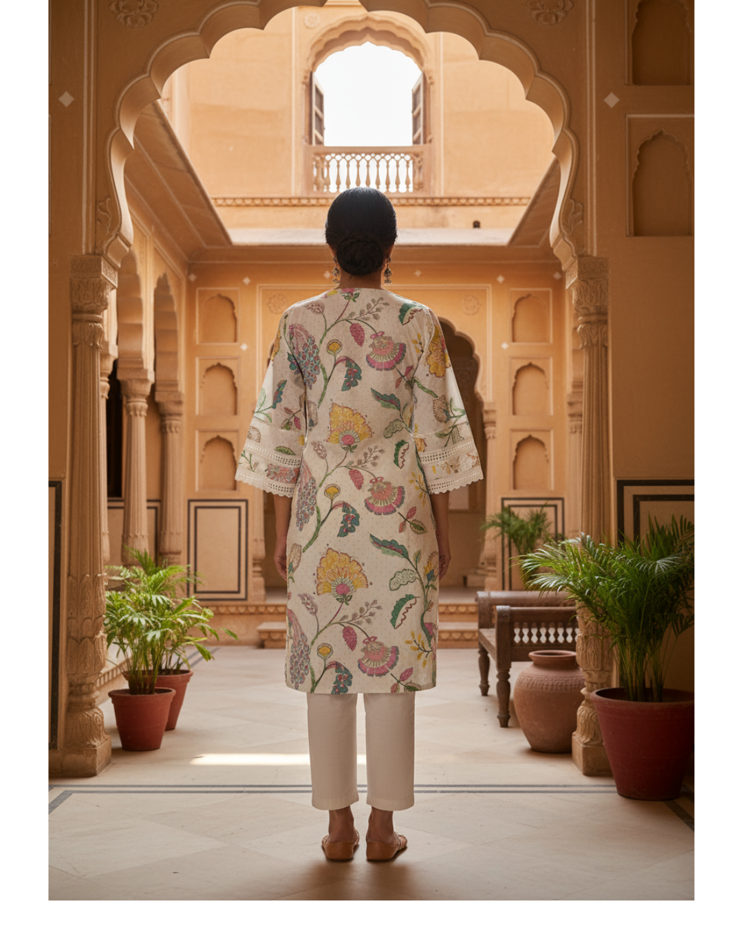 Elegant Block Print Cotton Ethnic Kurta